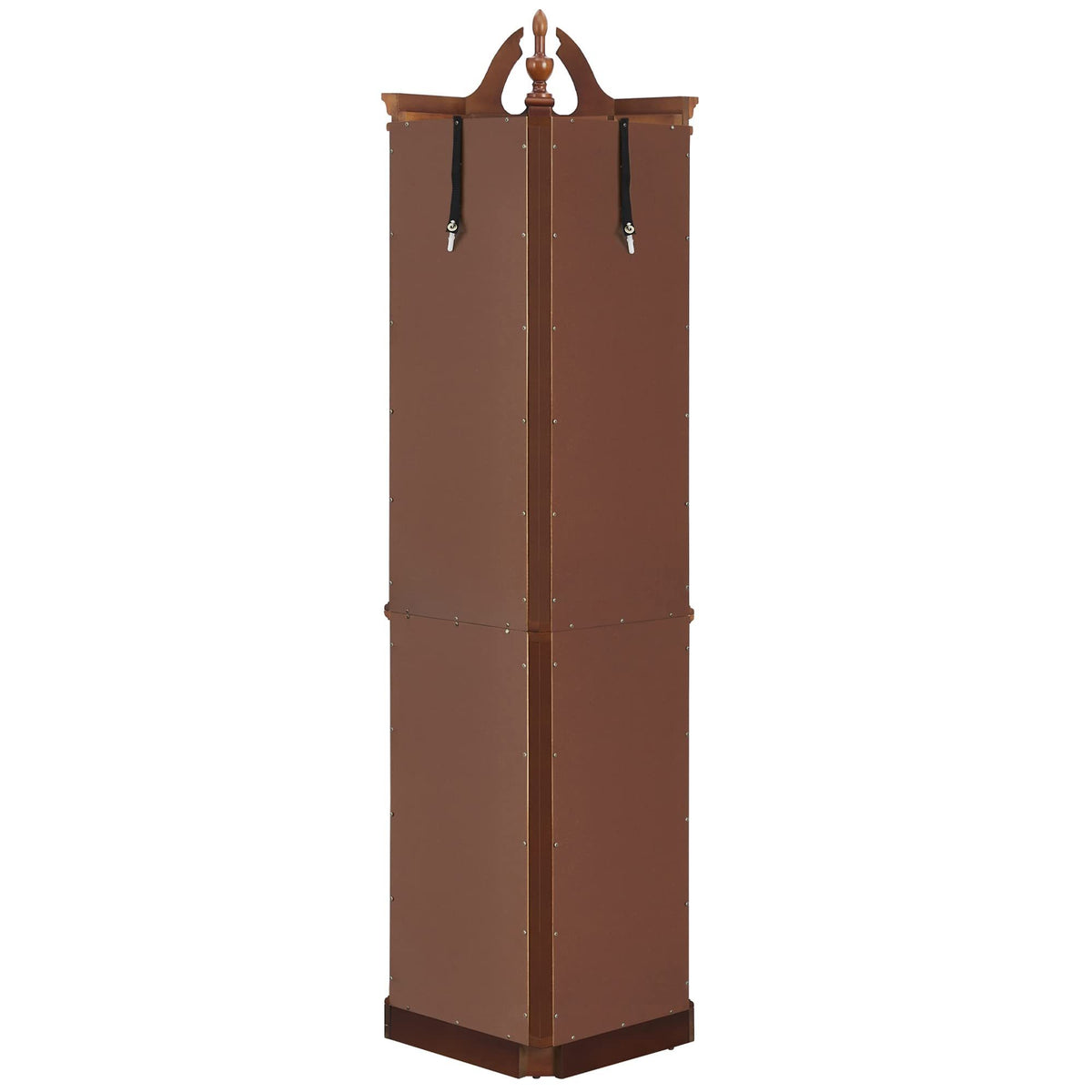 Agatha Traditional Curio with Adjustable Shelves & Mirror Back, Walnut