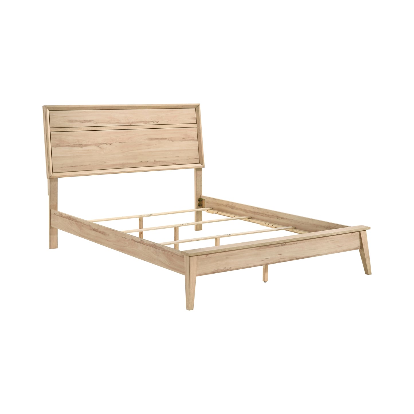 Marrin Mid-Century Modern Wooden Queen Bed in Natural Finish
