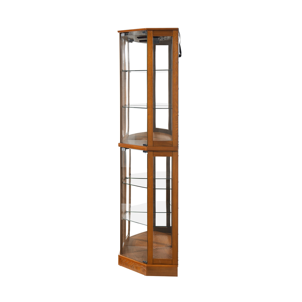 Irene 6-Shelf Corner Curio Cabinet with Adjustable Shelves, Oak