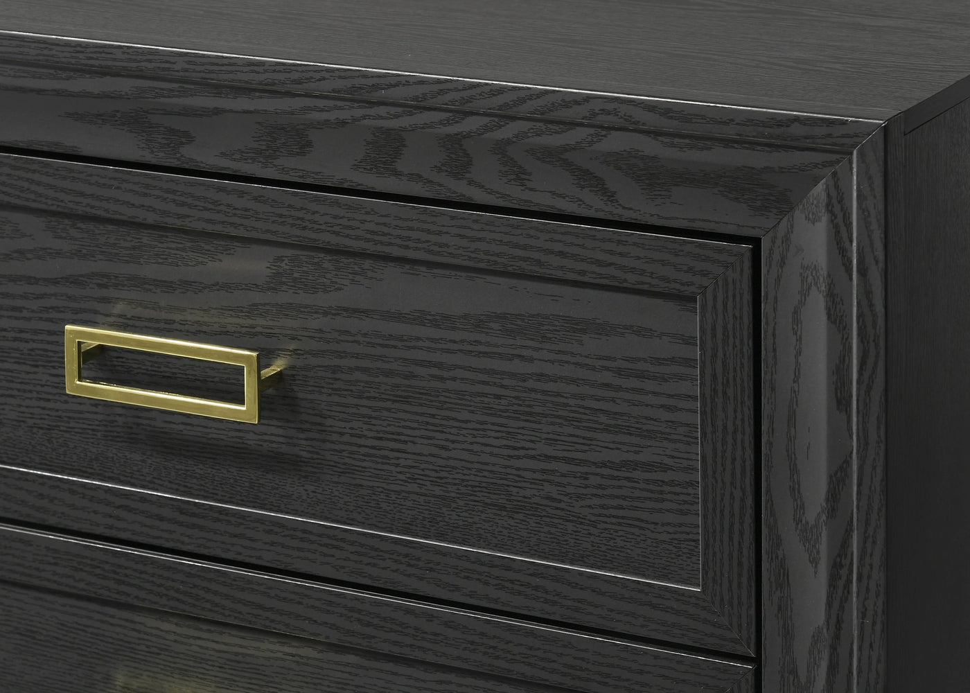 Shelly 2-Drawer Black & Gold Glam Nightstand