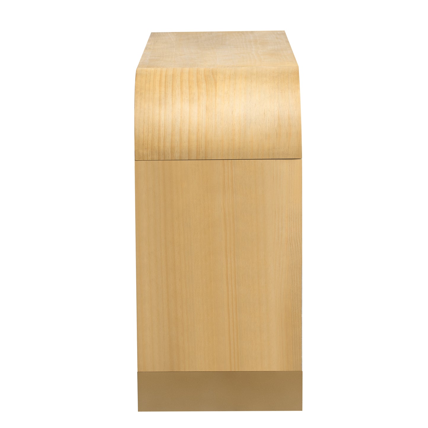 Atticus Modern 4-Door Wave Design Cabinet - White & Natural