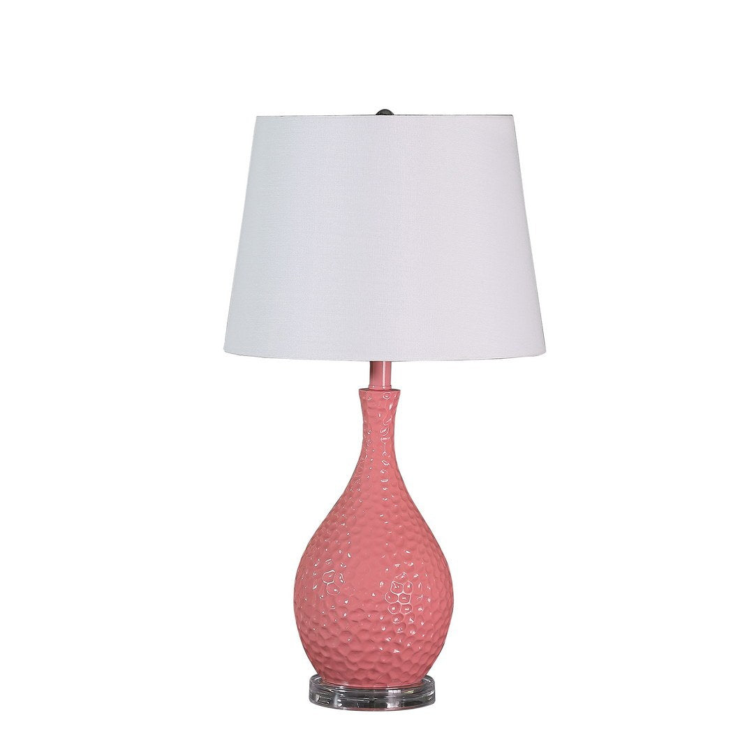 California Home - 28' Pink Telli Pebble Mid-Century Resin Table Lamp