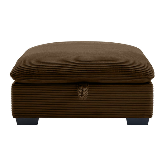 Sorrel Corduroy Upholstered Storage Ottoman, Brown