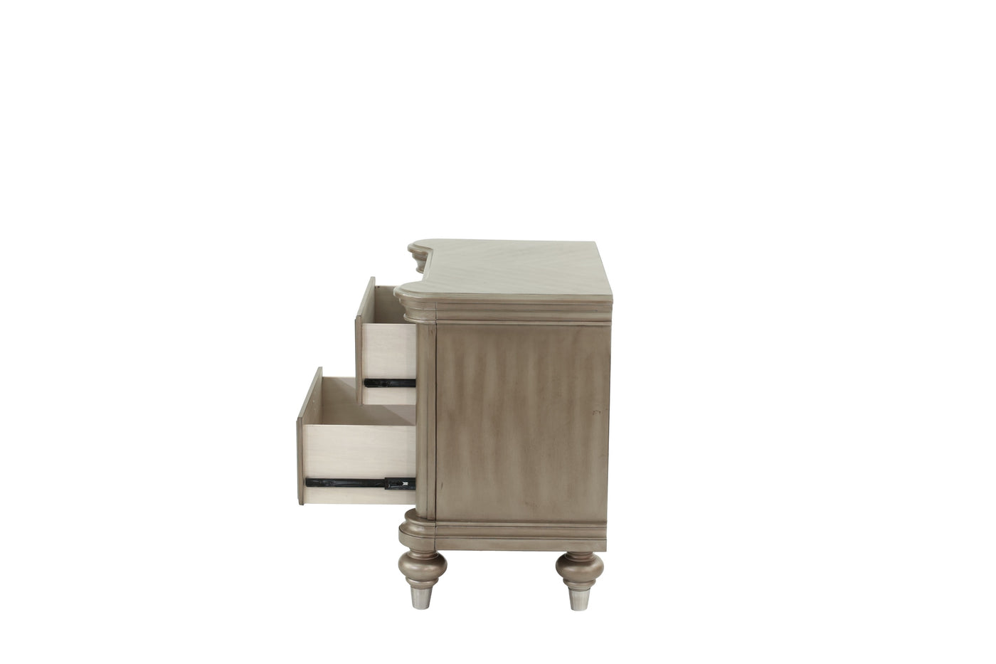 Ava Antique Silver / Champagne Finish Nightstand
