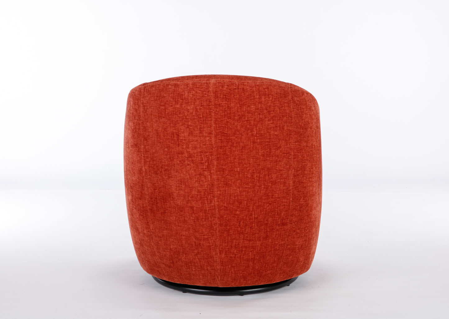 Misty Chenille Barrel Swivel Chair with Metal Ring - Orange