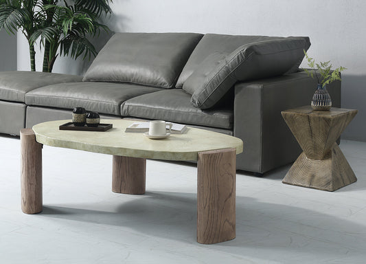 Dayana Off White & Oak Finished Leg Coffee Table
