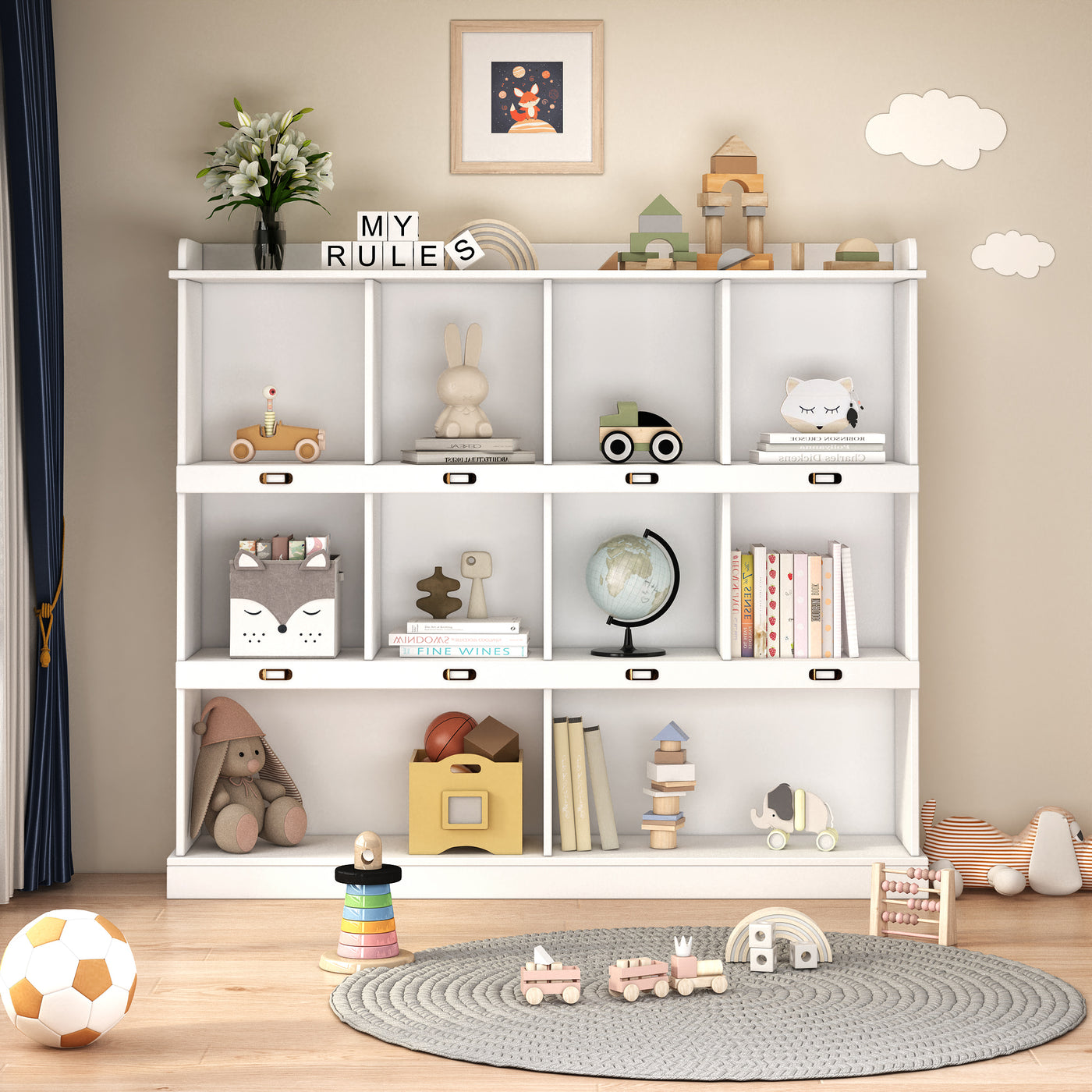 Anderson Wooden 10-shelf Bookcase, White