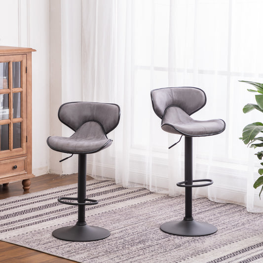 Masaccio Weathered Airlift Adjustable Bar Stools (Set of 2) Gray