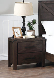 Bennett Rustic 2-Drawer Wooden Nightstand, Brown