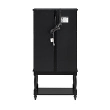 Shelton Lighted Curio Cabinet with Mirrored Back, Black
