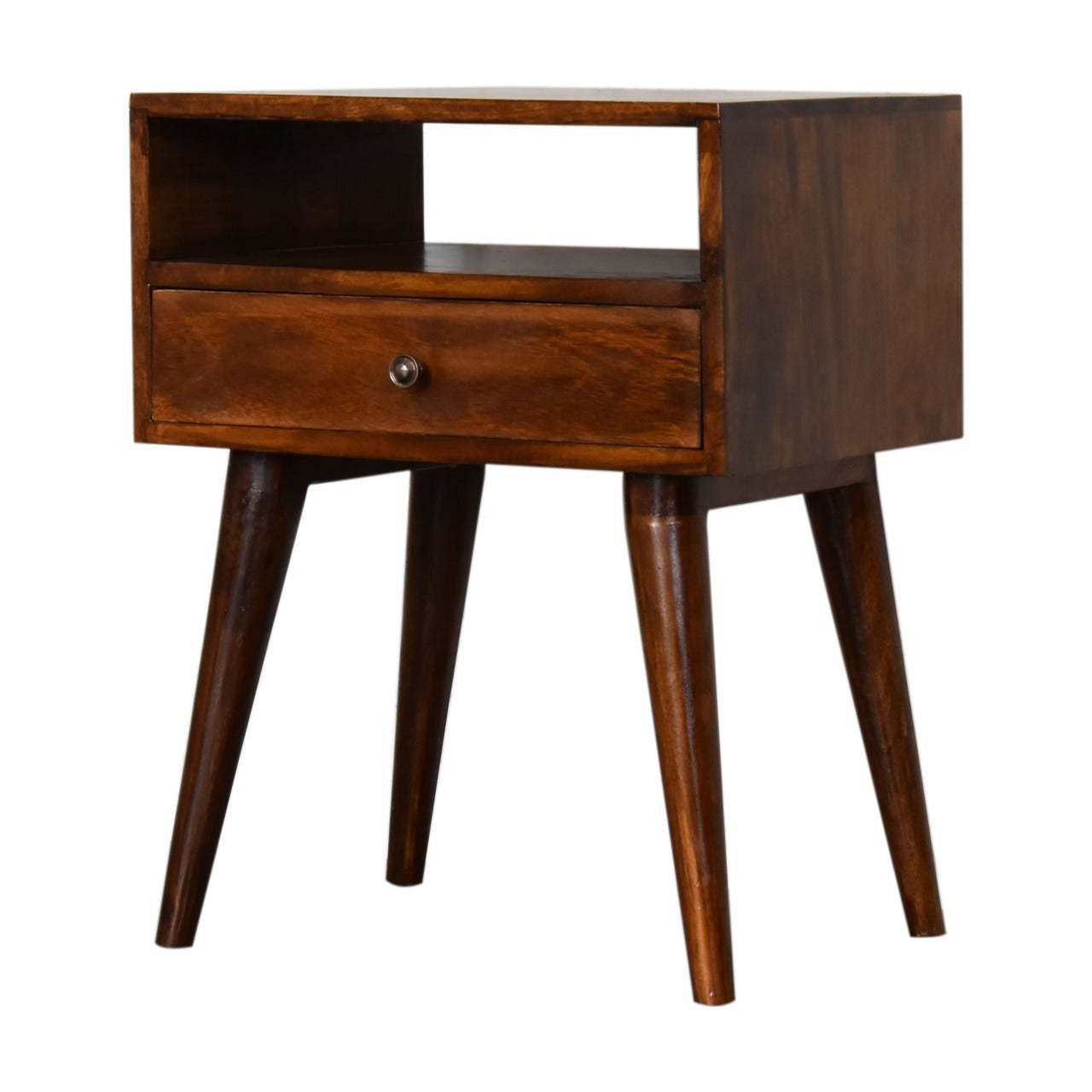 Elise Mid-Century Modern Chestnut Finish Nightstand