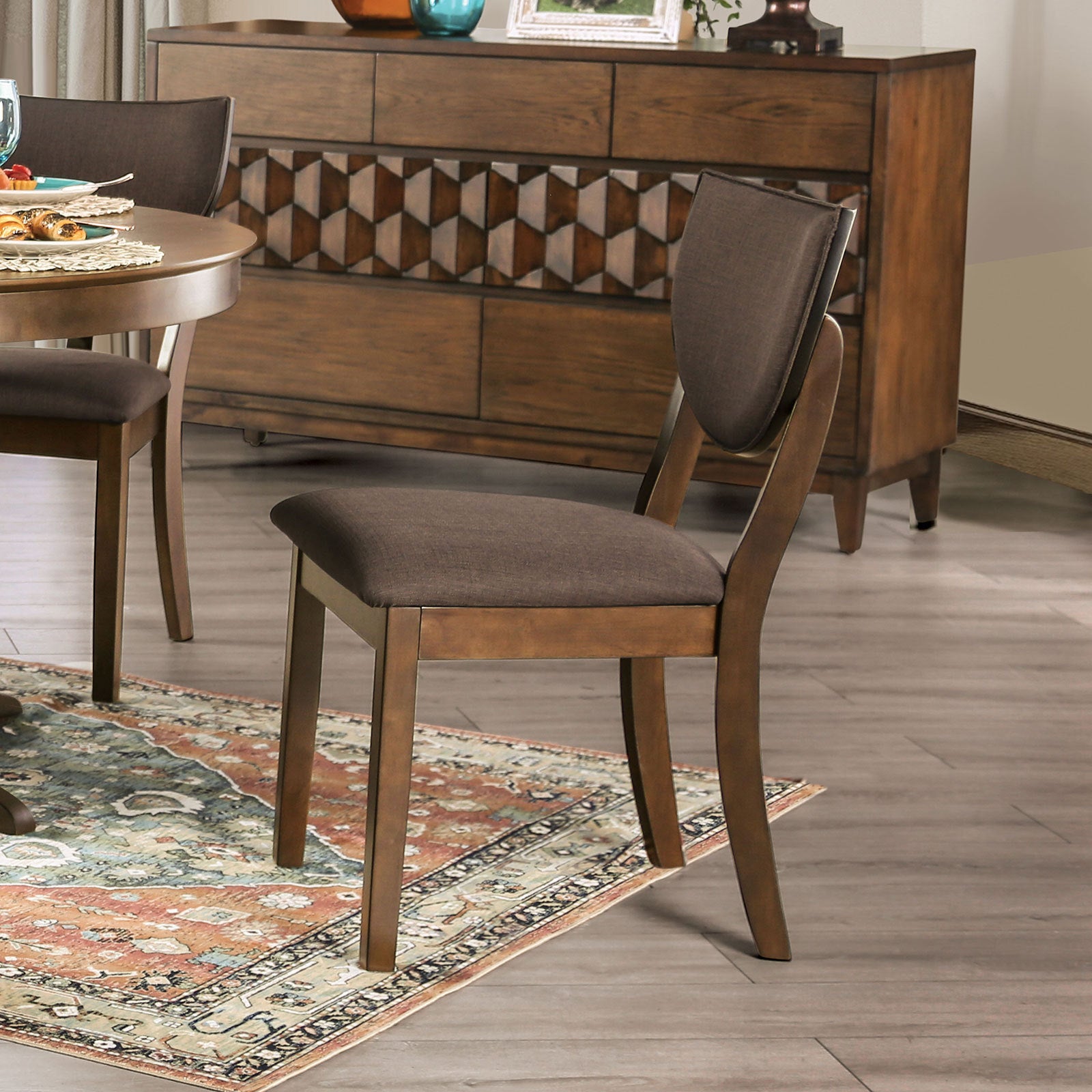 Julia Mid-Century Modern Side Chairs (Set of 2) Walnut & Chocolate