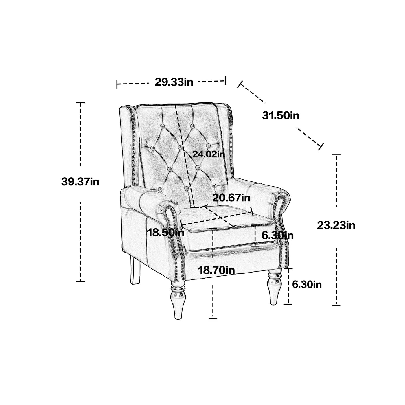 Mason Traditional PU Leather Arm Chair - Cream