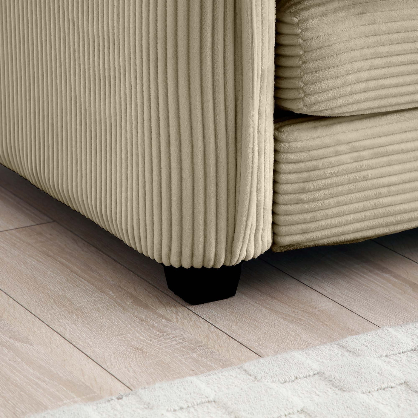 Wrenley Large Corduroy Upholstered Ottoman, Tan