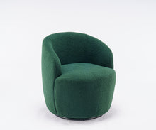 Trinity Teddy Upholstered Swivel Barrel Chair - Green