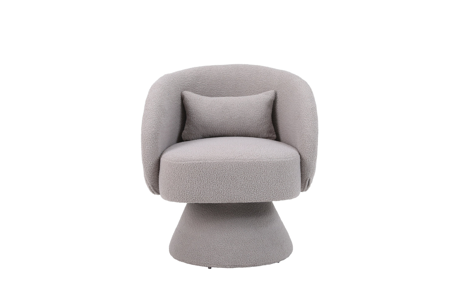 Manga Modern Faux Fur Upholstered Swivel Armchair - Gray