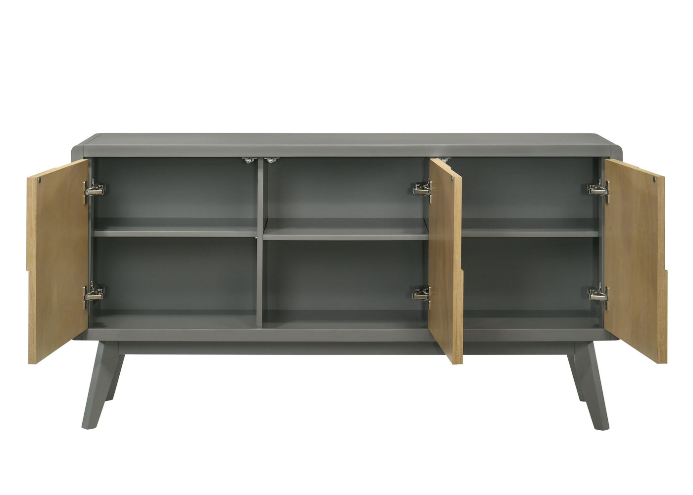 Blayde Light Gray & Natural Finish Server