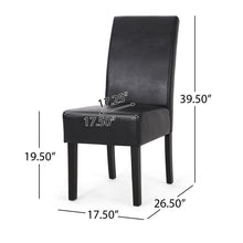 Faron Modern PU Leather Side Chairs (Set of 2) Black