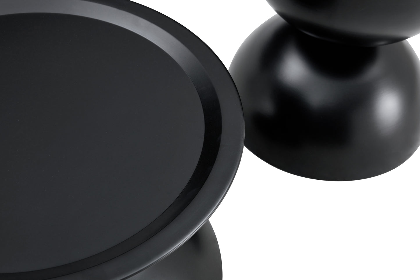 Judson Modern Round Coffee Table with Removable Top, Black