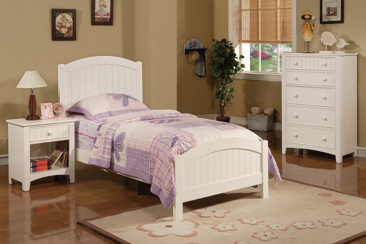 Pauli Cottage Style 1-Drawer Nightstand, White