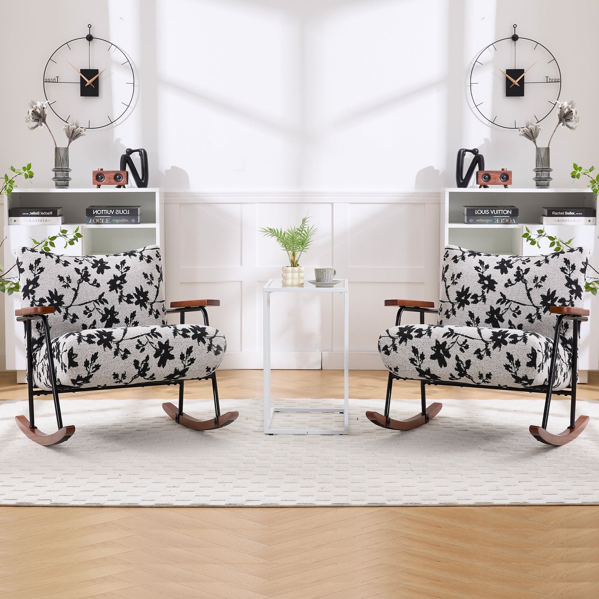 Davina Modern Accent Chair Arm Chair Living Room Rocking Chair Metal Frame