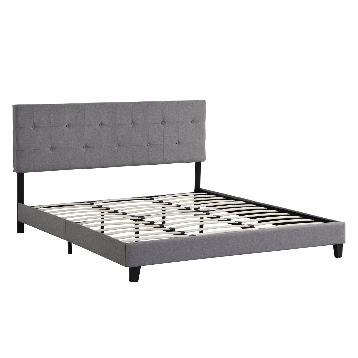 Marigold Modern Linen King Size Platform, Gray