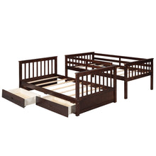Larkspur Twin-Over-Twin Bunk Bed with Ladders and Two Storage Drawers (Espresso)