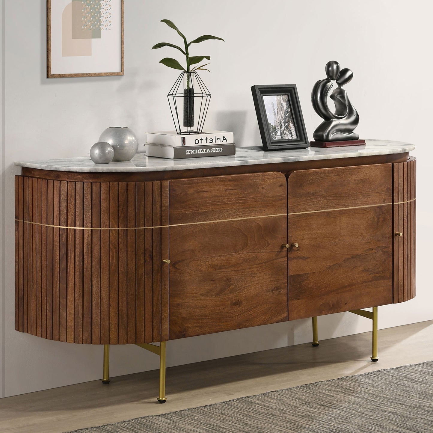 Feast Natutral 4-door Sideboard Buffet Cabinet