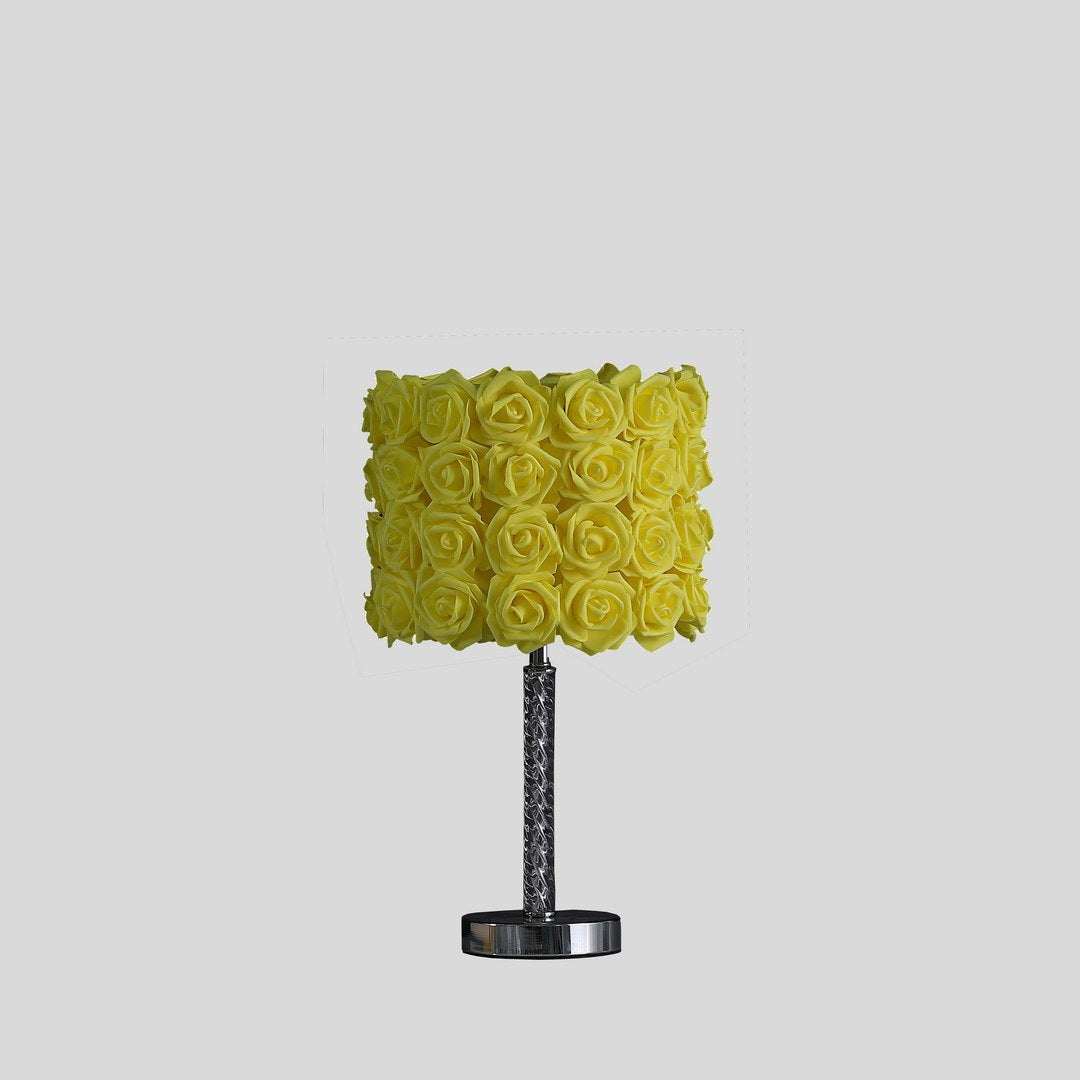 California Home - 18.25' Yellow Roses in Bloom Acrylic / Metal Table Lamp