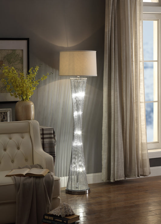 Cher Silver Finish Luxurious Floor Lamp