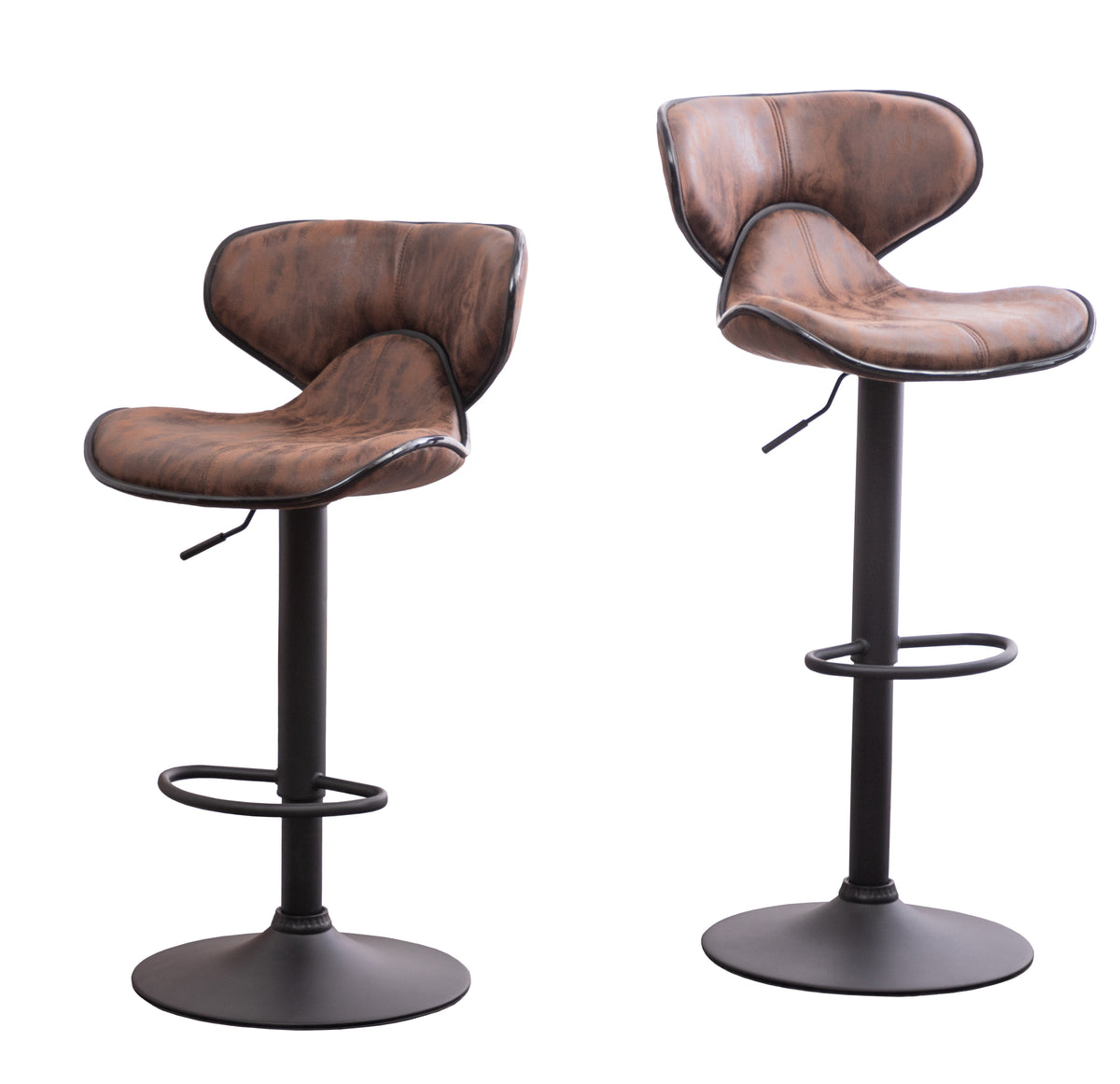 Masaccio Weathered Airlift Adjustable Bar Stools (Set of 2) Brown