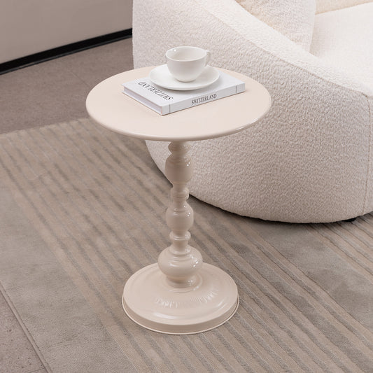 Vesper Vintage Metal Accent Table – White