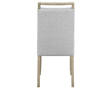 Eliza Full Back Upholstered Side Chairs with Solid Wood Legs, Light Gray Set of 2