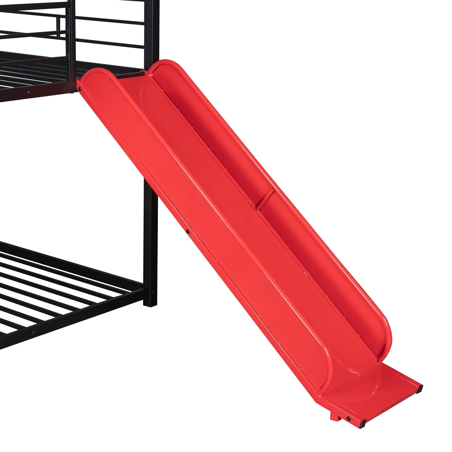 Lester Twin over Twin Metal Bunk Bed with Slide, Black