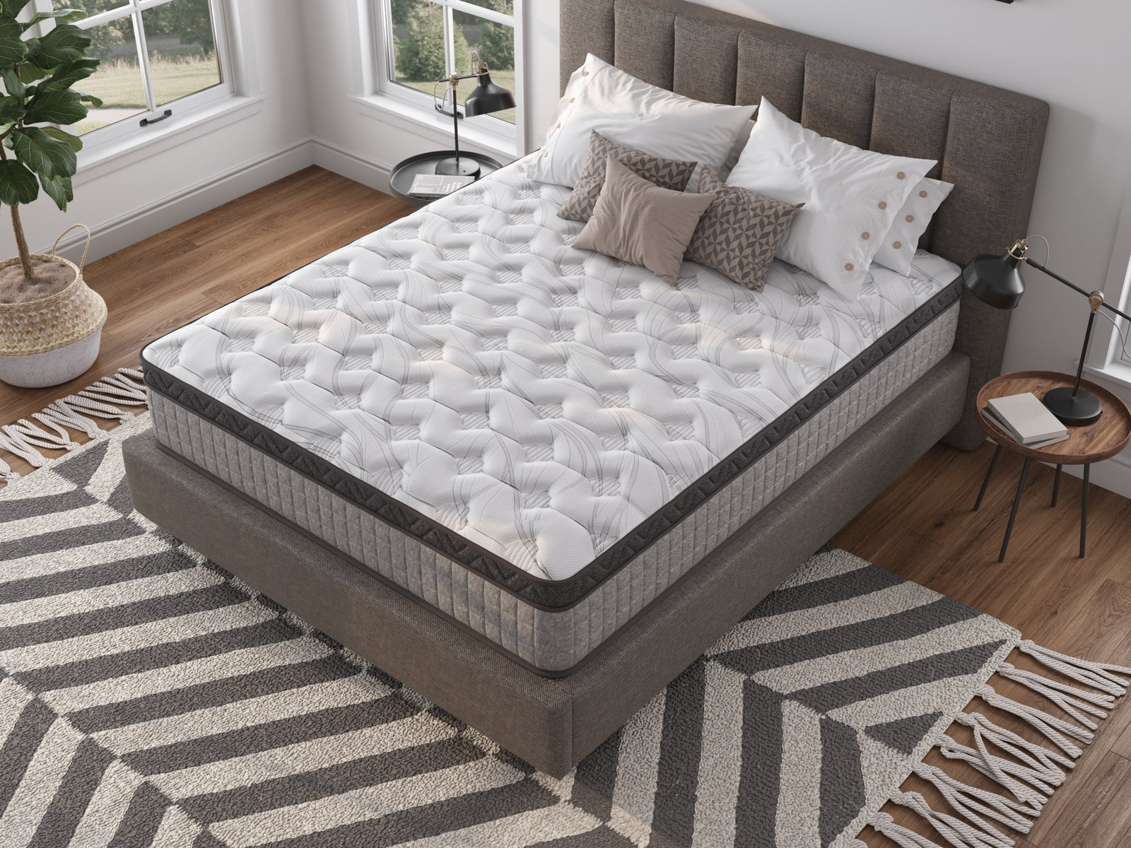 Parker 10" Diamond Innerspring Hybrid and Cooling Gel Memory Foam Mattress, Queen
