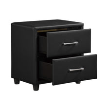 Temmy Modern Black Faux Leather Covered Drawer Nightstand