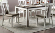 Margot Farmhouse Dining Side Chairs in Weathered White with Gray Upholstered Seat (Set of 2)
