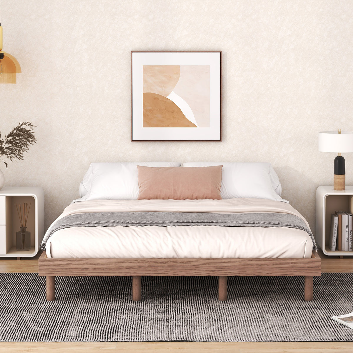 Laken Modern Queen Floating Platform Bed