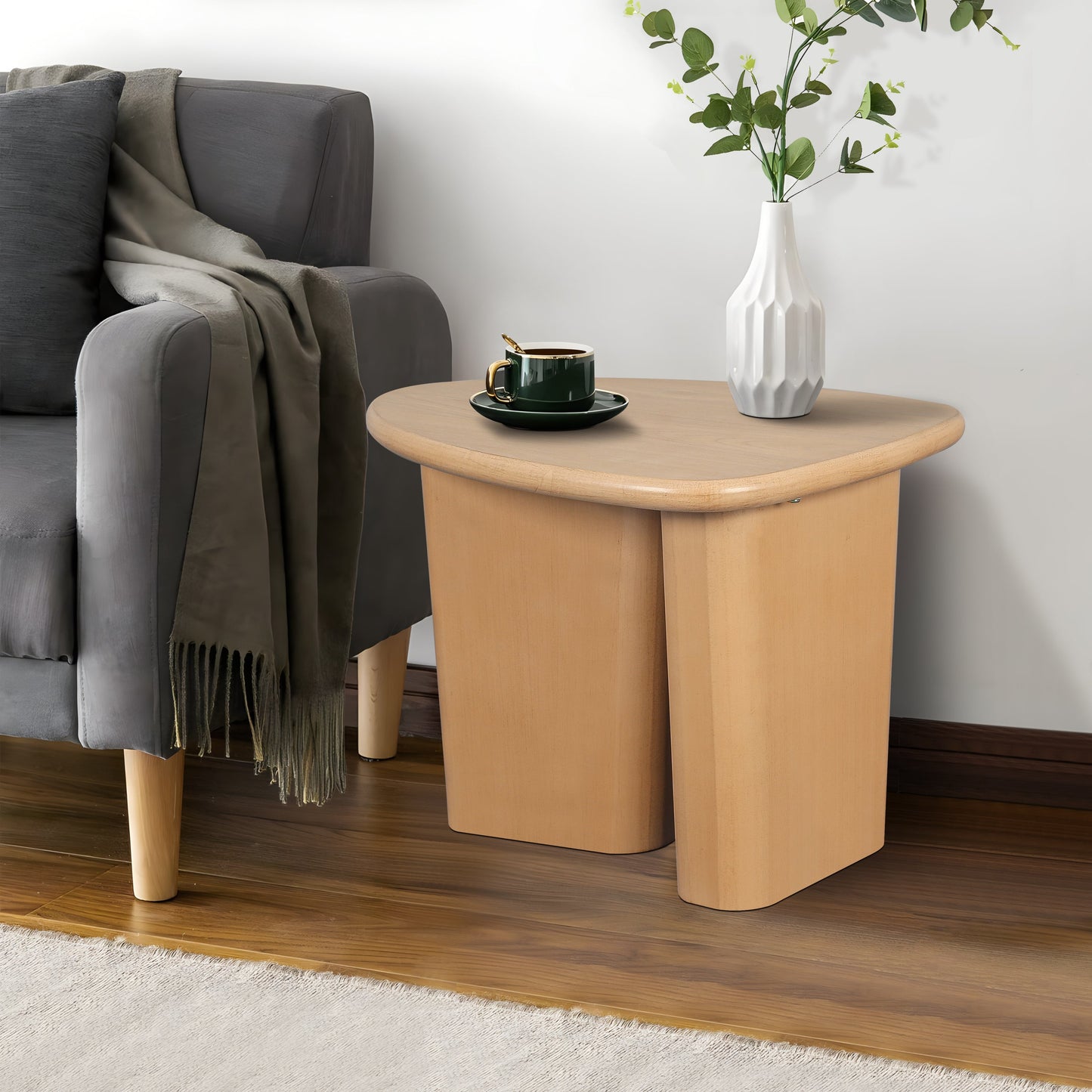 Delfina Modern Side Table, Natural