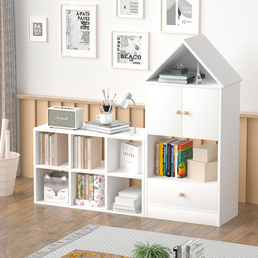 Children's Bookshelf with House-Shaped Design