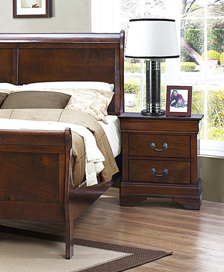 Brooks Classic Louis Philippe Style Brown Cherry Finish Nightstand