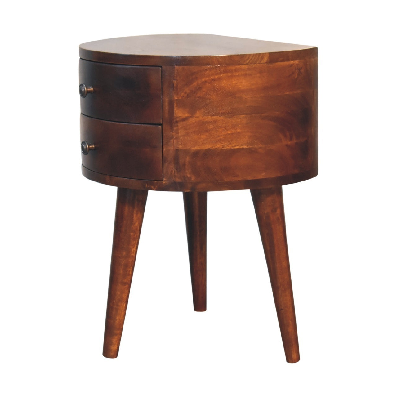 Cecilia Solid Wood Tripod Nightstand in Chestnut