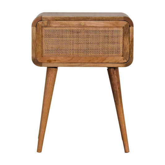 Eugene Mid-Century Modern Woven Rattan Nightstand