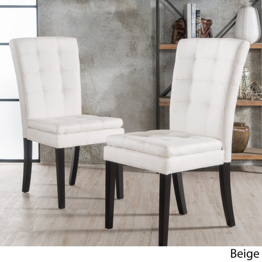 Tester Modern Upholstered Side Chairs (Set of 2) Beige