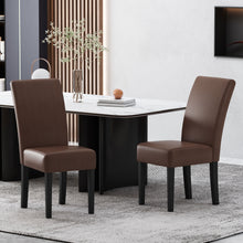 Faron Modern PU Leather Side Chairs (Set of 2) Brown