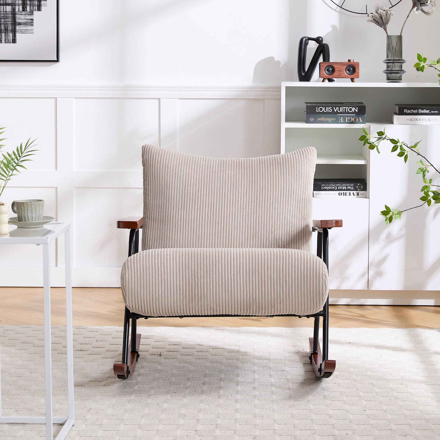 Davina Modern Accent Chair Arm Chair Living Room Rocking Chair Metal Frame