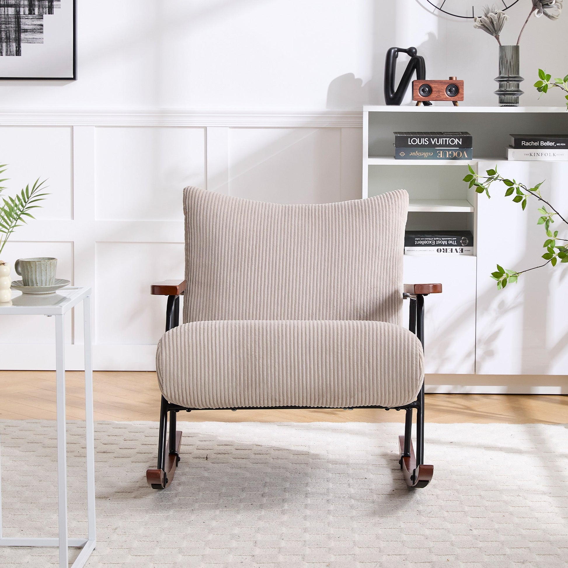 Davina Modern Accent Chair Arm Chair Living Room Rocking Chair Metal Frame