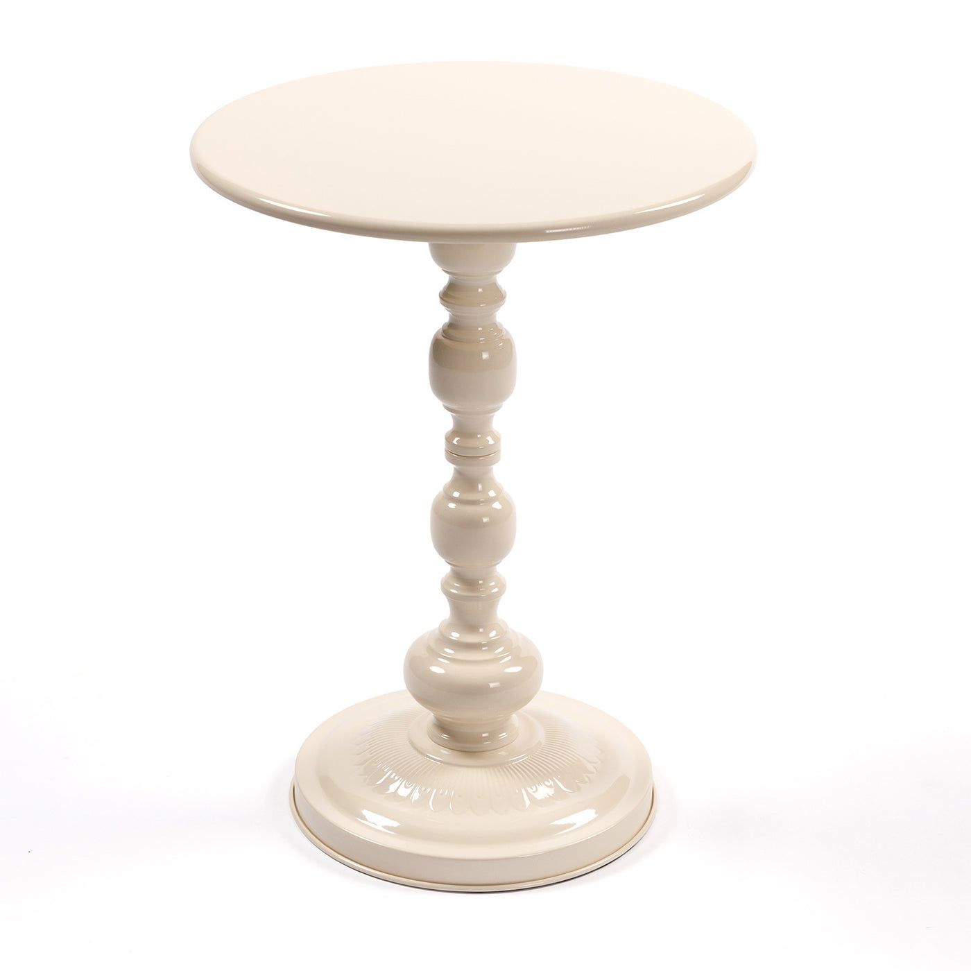 Vesper Vintage Metal Accent Table – White