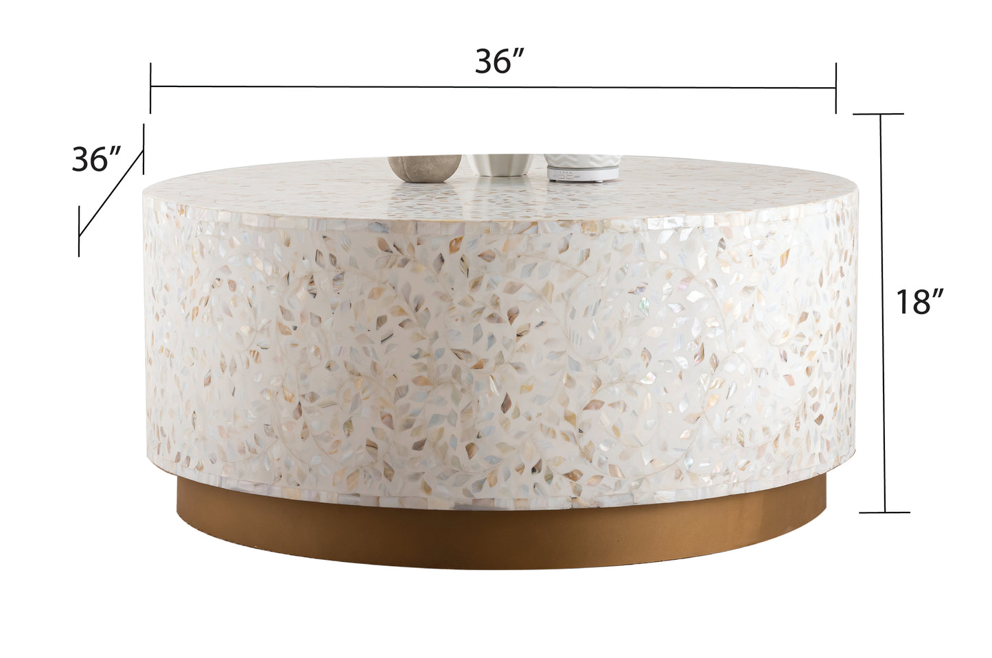 Stella Solid Wood Luxury Coffee Table Ivory