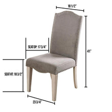 Martin Transitional Camel Back Side Chairs (Set of 2), Antique White & Gray